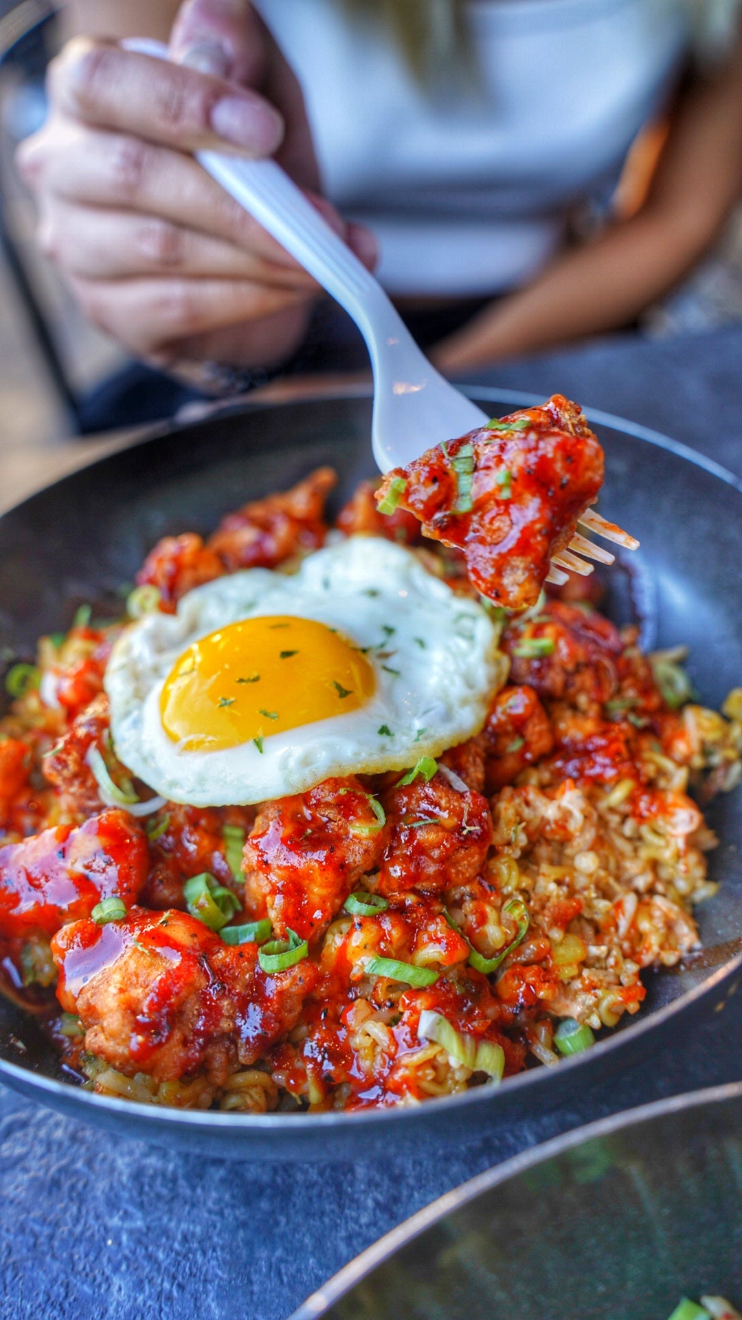 Ramyun Fried Rice Popcorn Chicken
