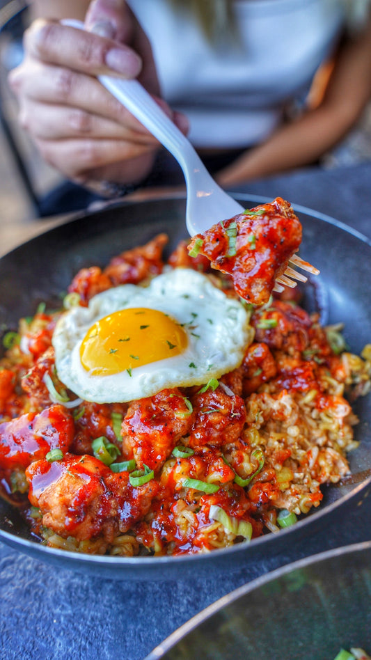 Ramyun Fried Rice Popcorn Chicken